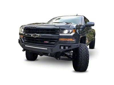 Chassis Unlimited Octane Series Winch Front Bumper; Not Pre-Drilled for Front Parking Sensors; Black Textured (16-18 Silverado 1500)