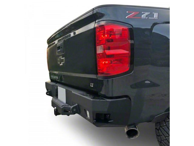 Chassis Unlimited Octane Series Rear Bumper; Not Pre-Drilled for Backup Sensors; Black Textured (15-19 Silverado 2500 HD)