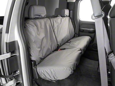 Covercraft Seat Saver Waterproof Polyester Custom Second Row Seat Cover; Gray (07-13 Silverado 1500 Extended Cab, Crew Cab)