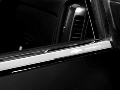 Putco Stainless Steel Window Trim with Bowtie Logo (07-13 Silverado 1500 Extended Cab, Crew Cab)