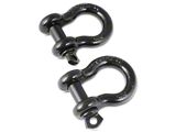 Rugged Ridge 7/8-Inch D-Ring Shackles; Black 