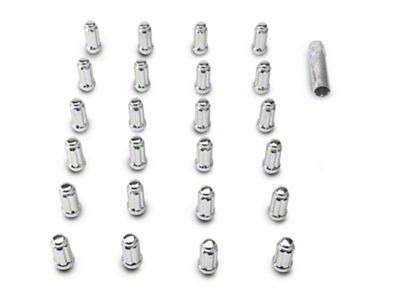 Chrome 6-Spline Lug Nut Kit; 14mm x 1.5; Set of 24 (99-25 Silverado 1500)