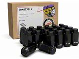Black 3/4-Inch Bulge Acorn Lug Nut Kit; 14mm x 2.0; Set of 24 (04-14 F-150)