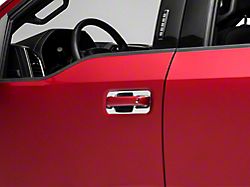 RedRock Door Handle Covers; Back Plate Only; Chrome (15-20 F-150 SuperCrew)