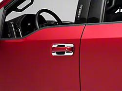 RedRock Door Handle Covers; Back Plate Only; Chrome (15-20 F-150 Regular Cab, SuperCab)