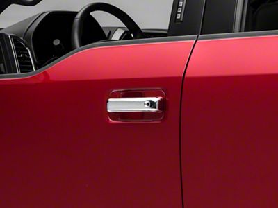 RedRock Door Handle Covers without Passenger Keyhole; Handle Covers Only; Chrome (15-20 F-150 SuperCrew)