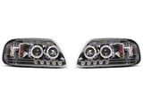 LED Halo Projector Headlights; Chrome Housing; Clear Lens (97-03 F-150)