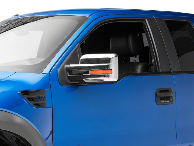RedRock Mirror Covers with Turn Signal Light Cutout; Chrome (09-14 F-150)