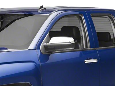 RedRock Top Half Standard Mirror Covers; Chrome (14-18 Silverado 1500)