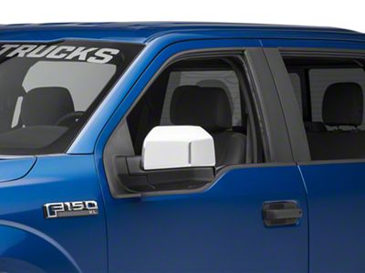 RedRock Top Half Mirror Covers for Standard Mirrors; Chrome (15-20 F-150)