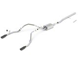 Borla ATAK Dual Exhaust System with Black Chrome Tips; Rear Exit (14-18 5.3L Silverado 1500)