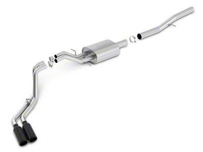 Borla S-Type Dual Exhaust System with Black Chrome Tips; Same Side Exit (14-18 6.2L Silverado 1500)