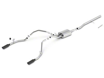 Borla S-Type Dual Exhaust System with Black Chrome Tips; Rear Exit (14-18 5.3L Silverado 1500)