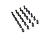 Black 6-Spline Lug Nut Kit; 14mm x 1.5; Set of 24 (99-26 Silverado 1500)