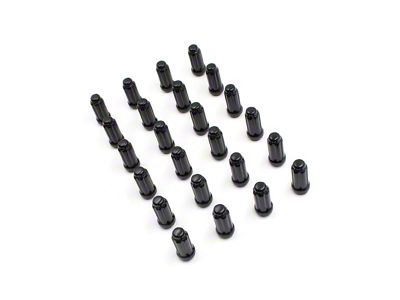 Black 6-Spline Lug Nut Kit; 14mm x 1.5; Set of 24 (99-24 Silverado 1500)