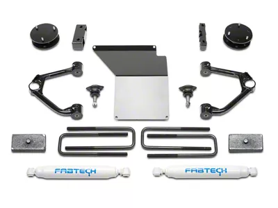 Fabtech 3-Inch Budget Lift Kit with Shocks (14-18 2WD/4WD Silverado 1500 Double Cab, Crew Cab w/ Cast Aluminum or Stamped Steel Control Arms)