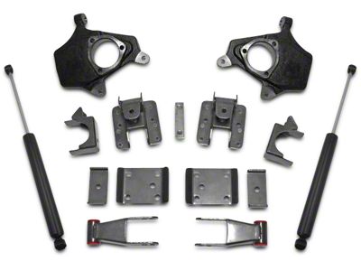 Max Trac Lowering Kit with Lowering Spindles; 2-Inch Front / 4-Inch Rear (07-13 2WD/4WD Silverado 1500)