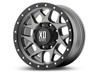 XD Bully Matte Gray with Black Ring 6-Lug Wheel; 17x9; -12mm Offset (99-06 Silverado 1500)