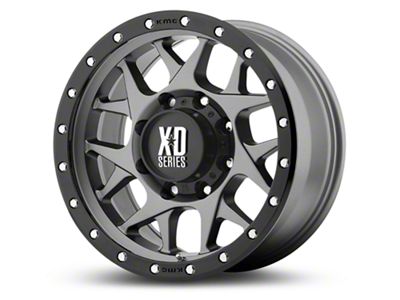 XD Bully Matte Gray with Black Ring 6-Lug Wheel; 17x9; -12mm Offset (19-26 Silverado 1500)