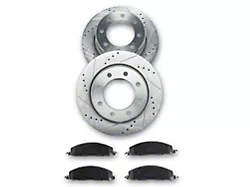 C&L Super Sport HD 8-Lug Brake Rotor and Pad Kit; Rear (09-12 RAM 3500)