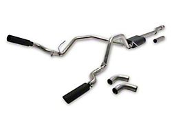 C&L Dual Exhaust System with Black Tips; Side Exit (14-18 5.3L Sierra 1500)