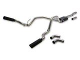 C&L Dual Exhaust System with Black Tips; Side Exit (14-18 5.3L Silverado 1500)