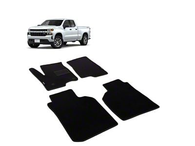 Custom Fit Front and Rear Floor Liners; Black (19-23 Sierra 1500 Double Cab)