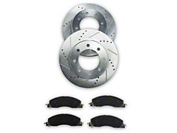 C&L Super Sport HD 8-Lug Brake Rotor and Pad Kit; Front (09-18 RAM 2500)