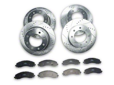 C&L Super Sport HD 8-Lug Brake Rotor and Pad Kit; Front and Rear (19-26 RAM 2500)