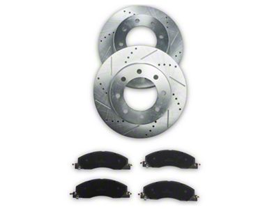 C&L Super Sport HD 8-Lug Brake Rotor and Pad Kit; Front (09-18 RAM 3500)