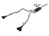 C&L Dual Exhaust System with Black Tips; Rear Exit (19-26 5.3L Sierra 1500 w/ Factory Dual Exhaust)