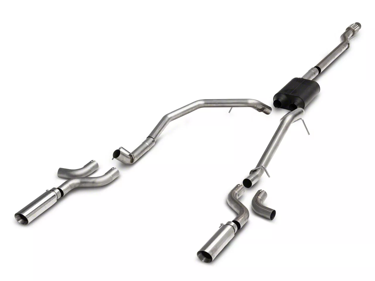 C&L Sierra 1500 Proven Ground Series Dual Exhaust System with Polished