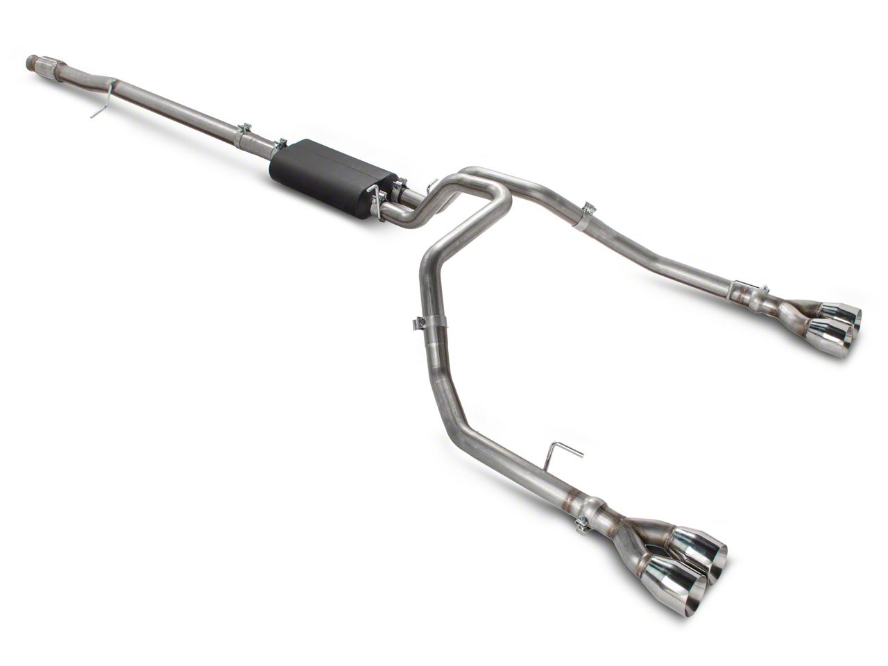 2.5' Dual Exhaust Y-Pipe Kit Corner Exit For 07-14 Chevy GMC Silverado Sierra