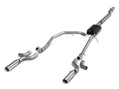 C&L Dual Exhaust System with Polished Tips; Side Exit (14-18 5.3L Silverado 1500)