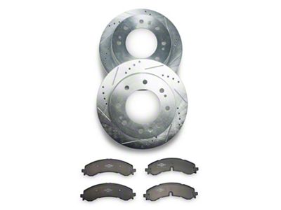 C&L Super Sport HD 8-Lug Brake Rotor and Pad Kit; Front (20-26 Silverado 2500 HD)