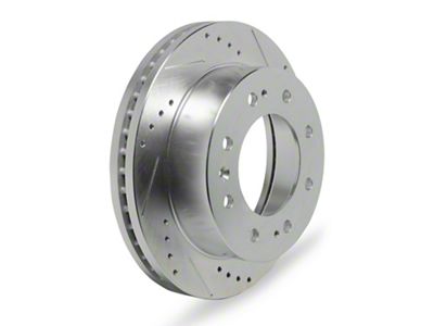 C&L Super Sport HD Cross-Drilled and Slotted 8-Lug Rotors; Front Pair (11-25 Silverado 3500 HD SRW)