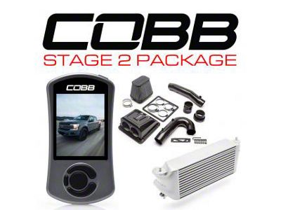 Cobb Stage 2 Redline Carbon Fiber Power Package with TCM; Silver (17-19 3.5L EcoBoost F-150, Excluding Raptor & 2019 Limited)