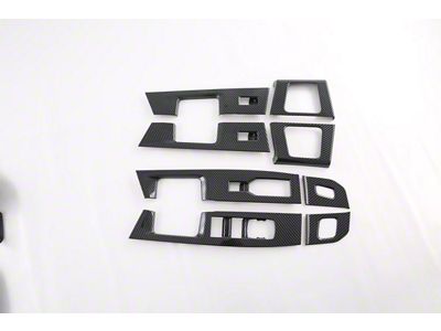 Cobra-Tek Interior Window Switch Covers; Carbon Fiber Print (21-25 F-150)