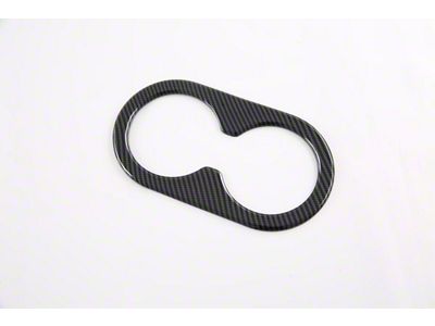Cobra-Tek Rear Seat Armrest Cup Holder Cover Trim; Carbon Fiber Print (21-25 F-150 SuperCab, SuperCrew)