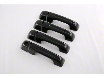 Cobra-Tek Door Handle Covers without Smart Key Cutout; Gloss Black (19-25 RAM 1500 Quad Cab, Crew Cab)