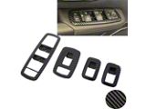 Interior Window Switch Covers; Carbon Fiber Print (19-24 RAM 1500)