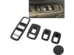 Cobra-Tek Interior Window Switch Covers; Carbon Fiber Print (19-25 RAM 1500)