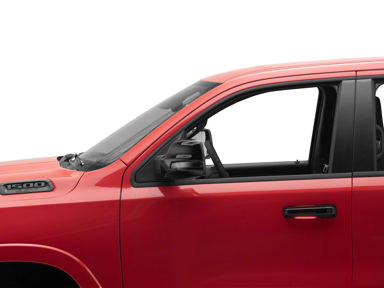 Chrome Mirror Covers For 2009-2018 RAM 1500 (No Turn Signal Cutout) | ABS Plastic | Peel & Stick Installation - View #5
