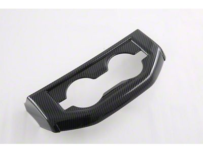 Cobra-Tek Rear Cup Holder Cover Trim; Carbon Fiber Print (19-25 RAM 1500 Quad Cab, Crew Cab)