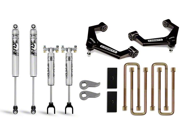 Cognito Motorsports 3-Inch Performance Uniball Leveling Lift Kit with FOX PS IFP Shocks and Rear Blocks (20-24 Sierra 3500 HD)