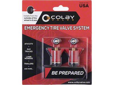 Colby Valve Emergency Tire Valves; Red (Universal; Some Adaptation May Be Required)