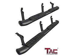 4-Inch Oval Side Step Bars; Textured Black (15-22 Colorado Extended Cab)