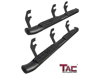 4.25-Inch PNC Oval Side Step Bars; Textured Black (15-26 Colorado Crew Cab)
