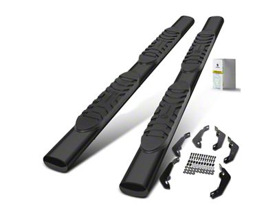 5-Inch Oval Straight Side Step Bars; Black (15-22 Colorado Extended Cab)