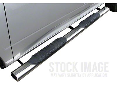 5-Inch Oval Straight Side Step Bars; Stainless Steel (15-25 Colorado Crew Cab)